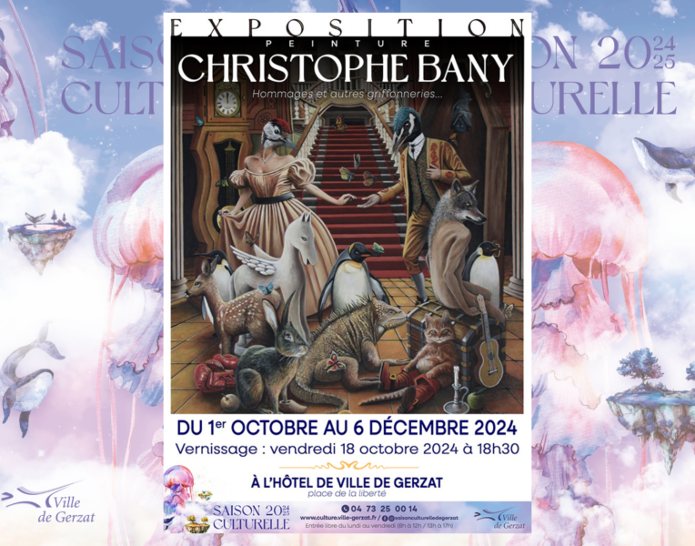 Exposition “Côté Mairie” – “Hommages et autres griffonneries…” par Christophe BANY – Du 1er octobre au 6 décembre 2024 – Hall de l’Hôtel de Ville – Vernissage le vendredi 18 octobre à 18h30