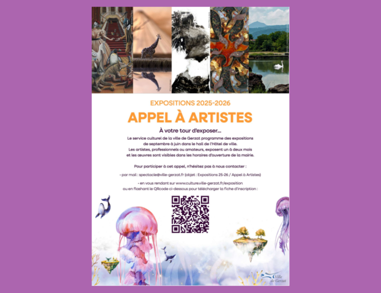 Appel à artistes – Expositions 2025-2026 – Jusqu’au 4 mai 2025 inclus